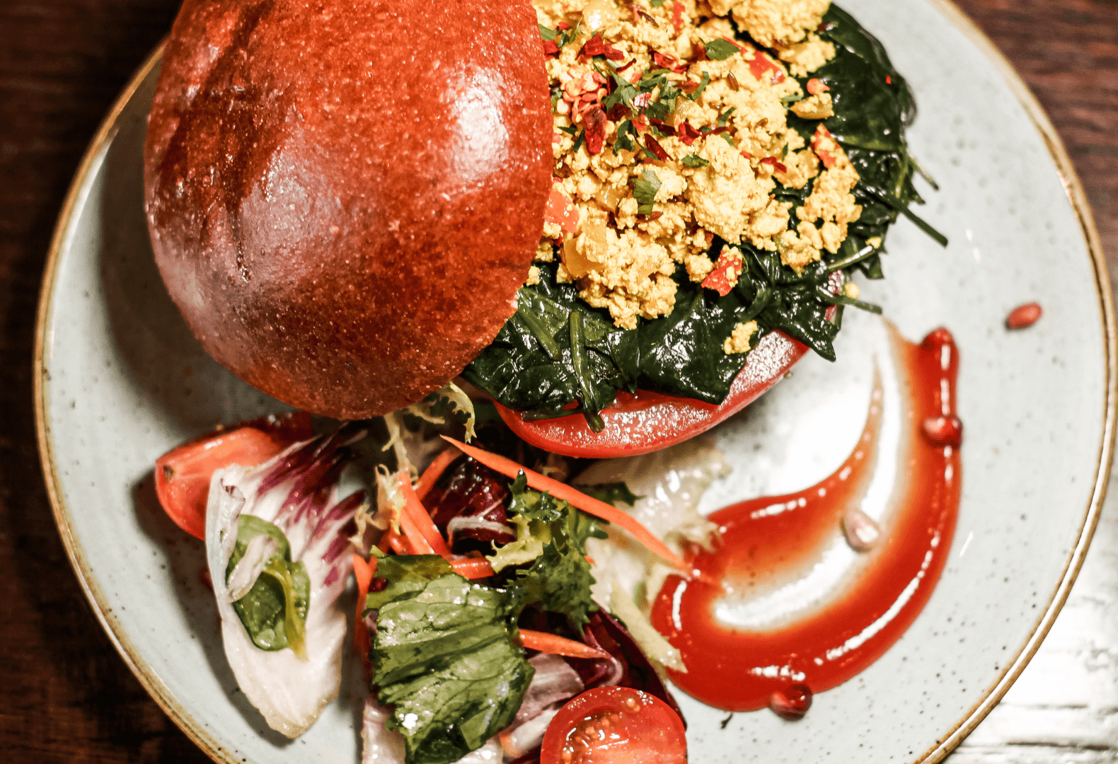 Gourmet burger meal at Victoria House Coffee & Food, London