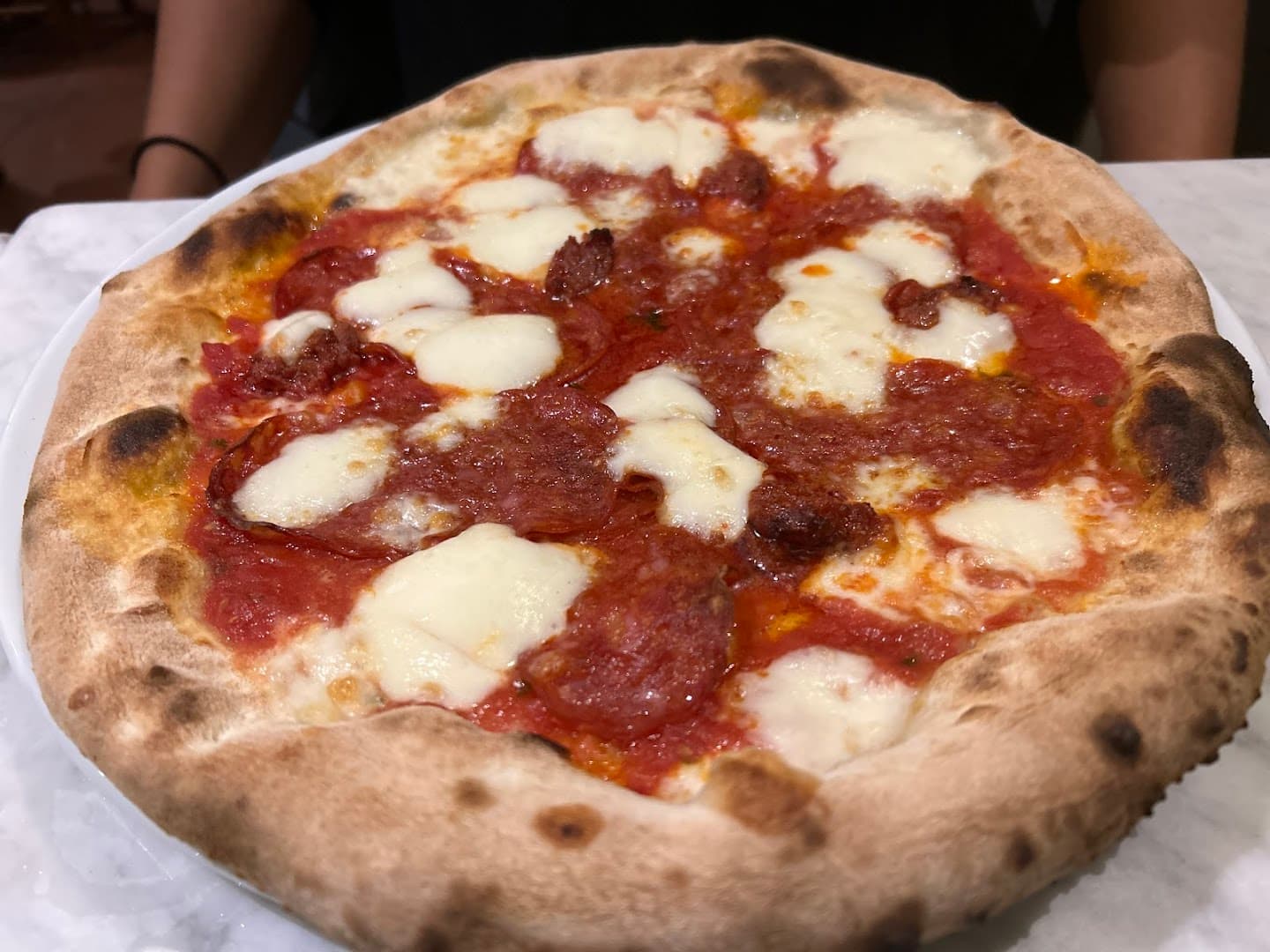 Margherita pizza at Bucci, London