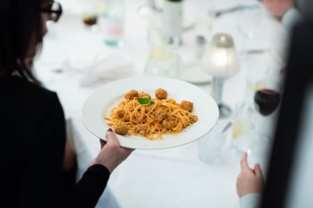 Pasta with meatballs at Mimmo La Bufala, London