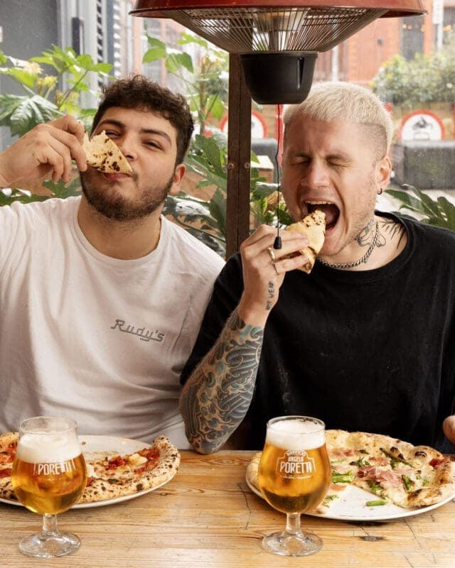 Outdoor dining atmosphere at Rudy's Pizza Napoletana, London