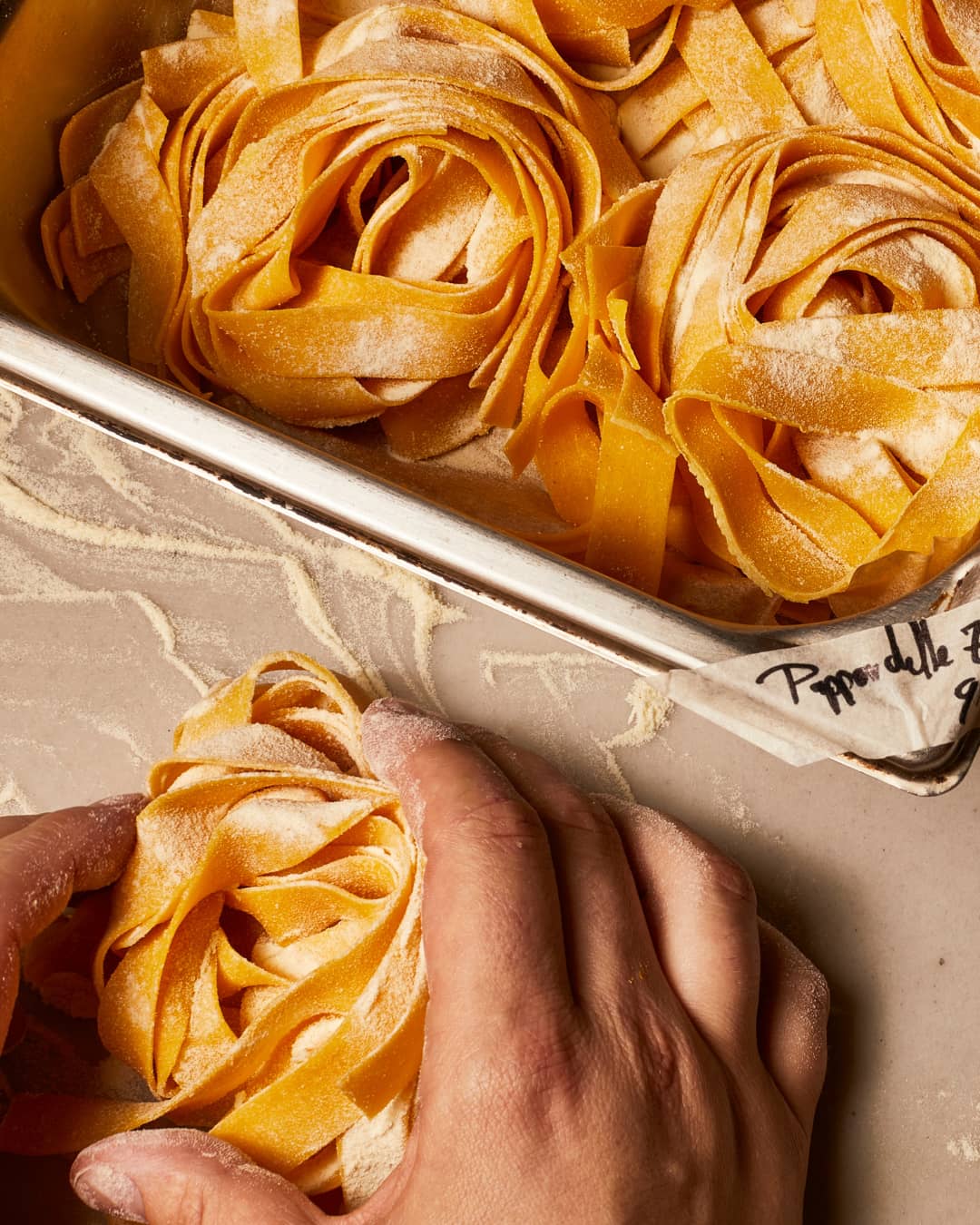 Fresh pappardelle pasta at Mortimer House Kitchen, London