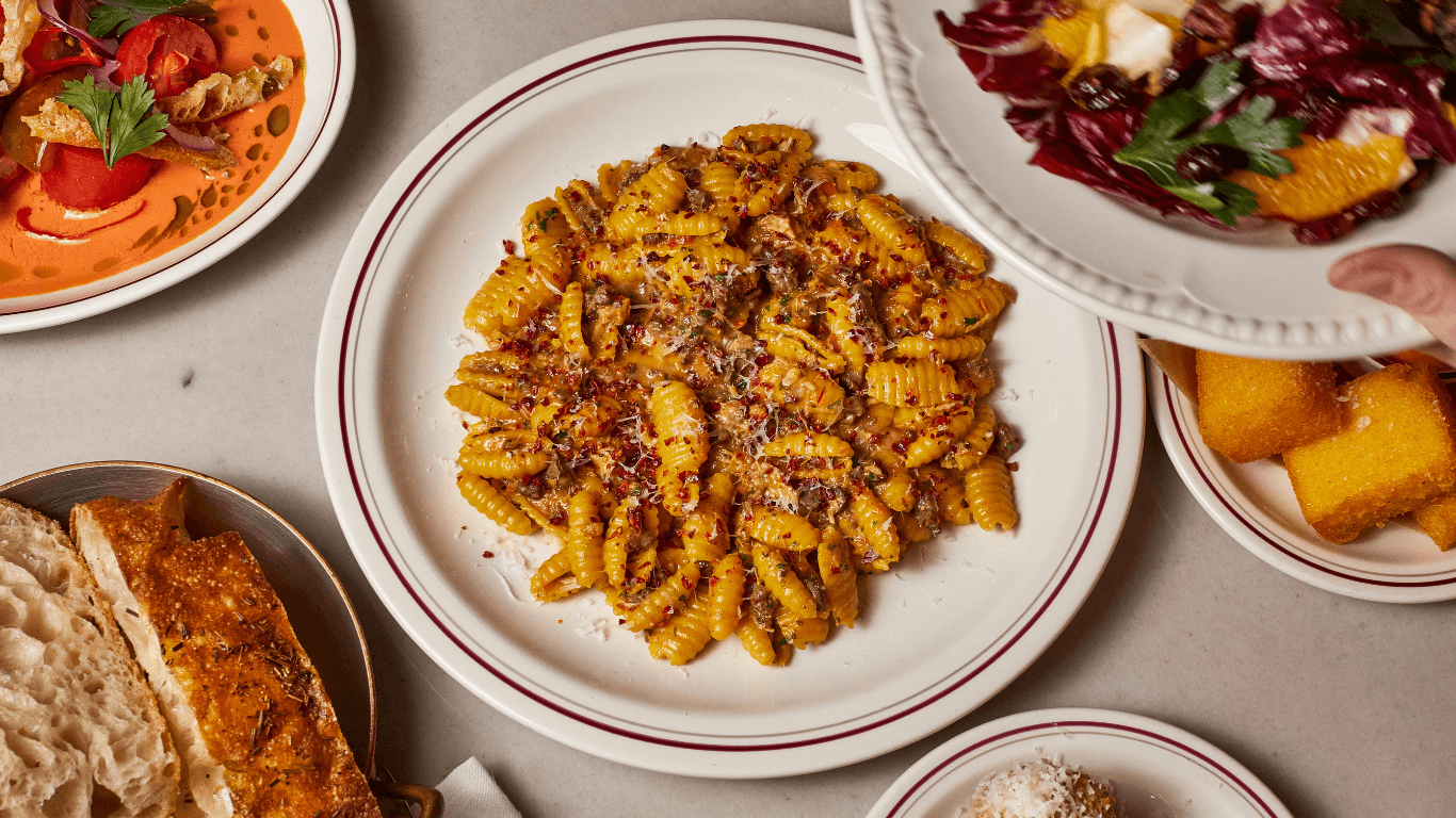 Pasta Bolognese dish at Mortimer House Kitchen, London