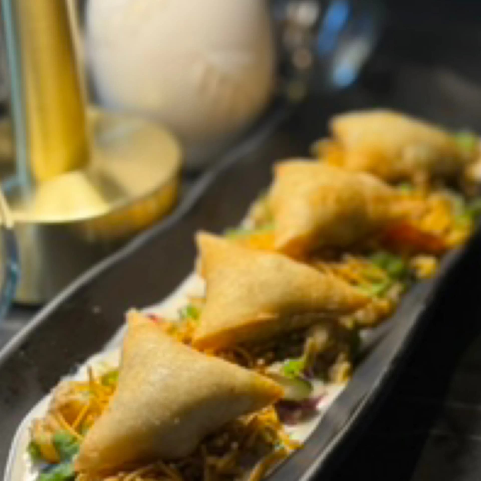 Crispy tacos platter at Bonoo Indian Tapas Hampstead, London