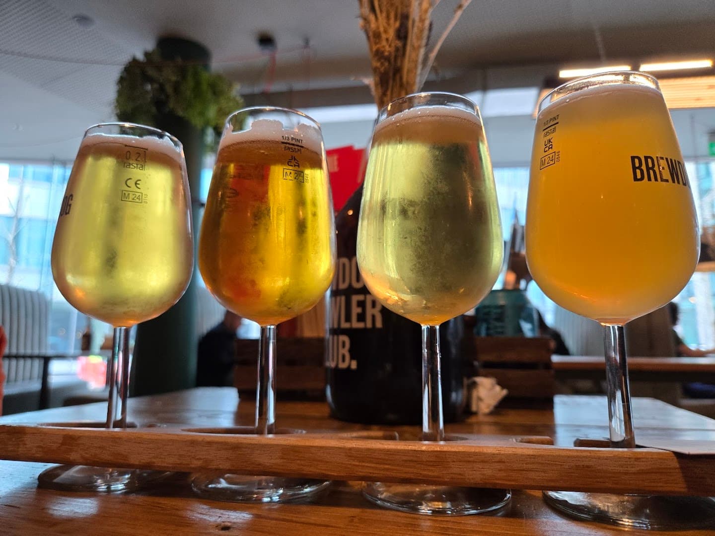 Craft beer flight at BrewDog Canary Wharf, London