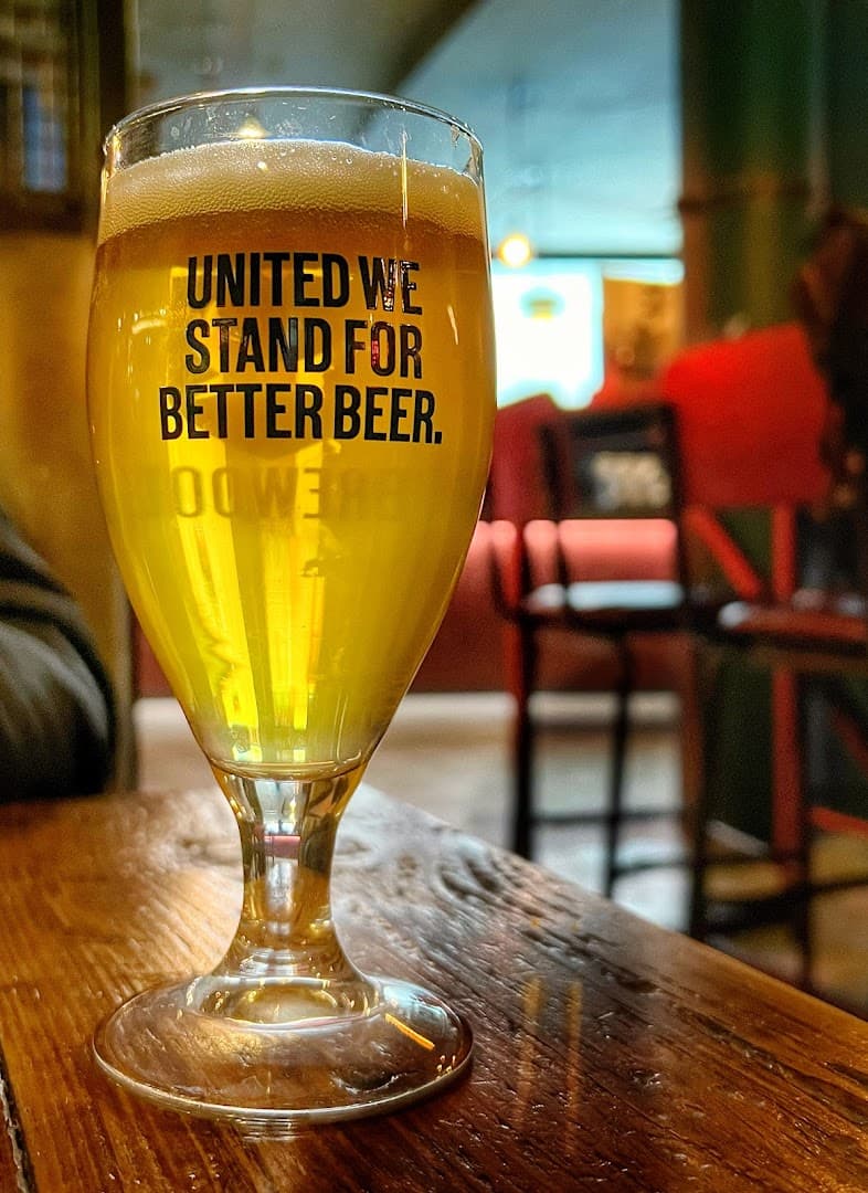 Craft beer table setting at BrewDog Canary Wharf, London
