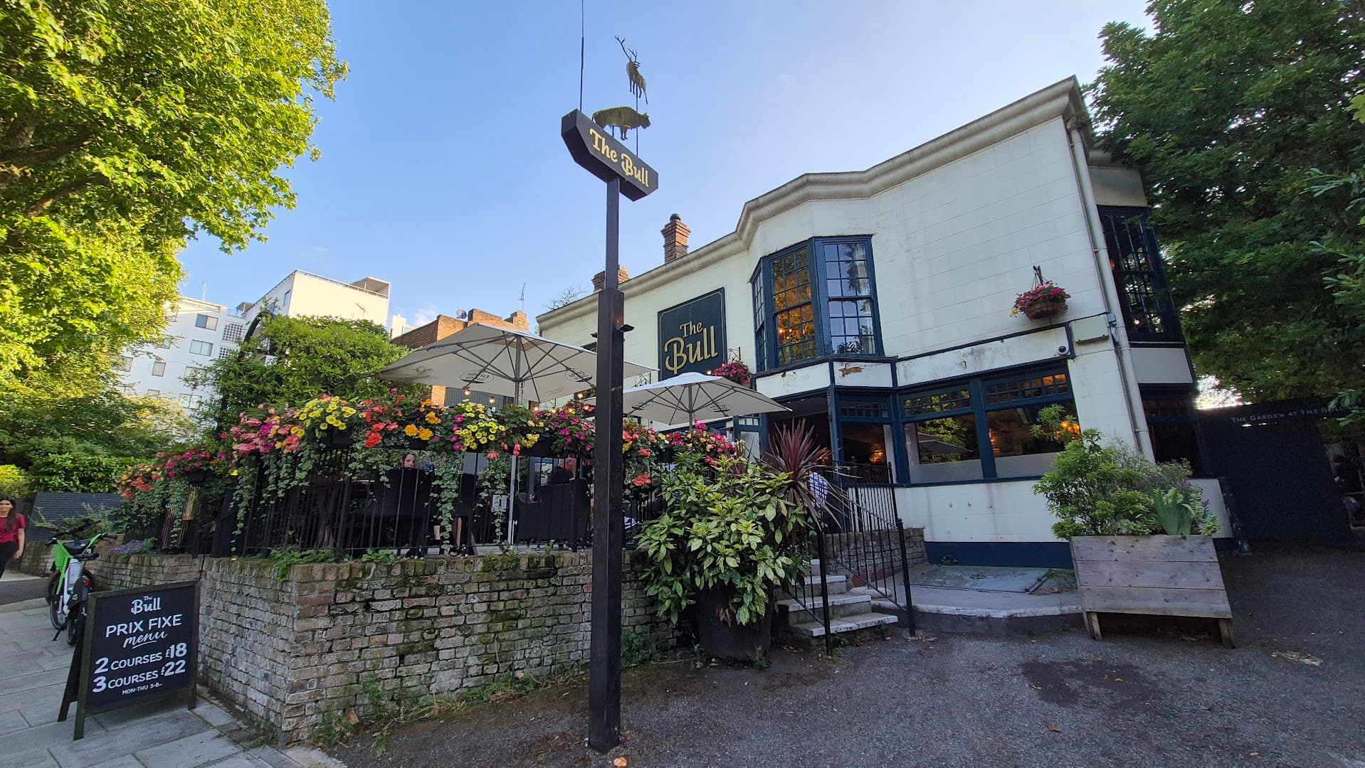 Front facade and outdoor seating area at Bull Highgate, London