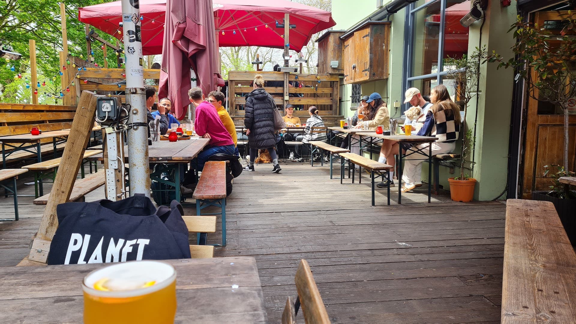 Outdoor beer garden at Pub On The Park, London