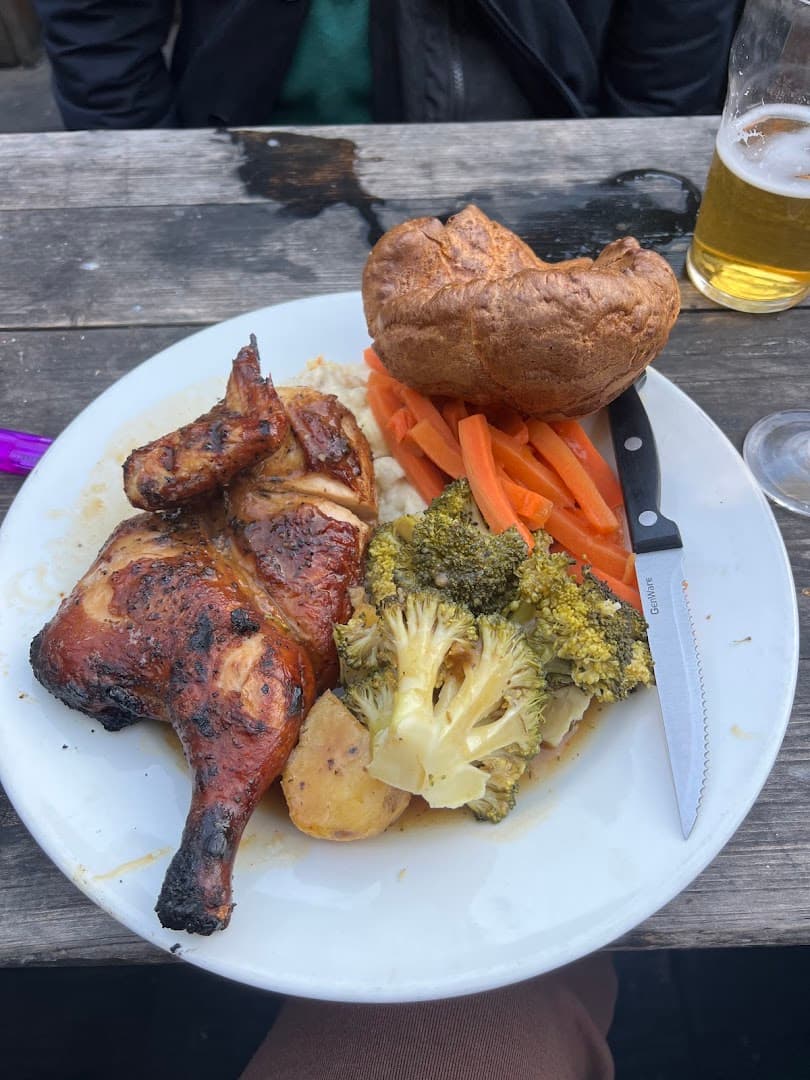 Roast chicken plate at Pub On The Park, London