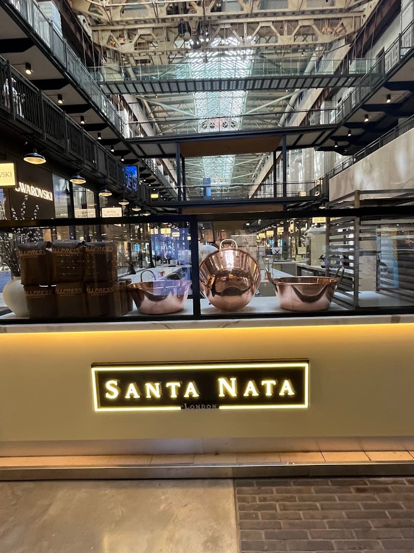 Multi-level market hall interior at Santa Nata, London