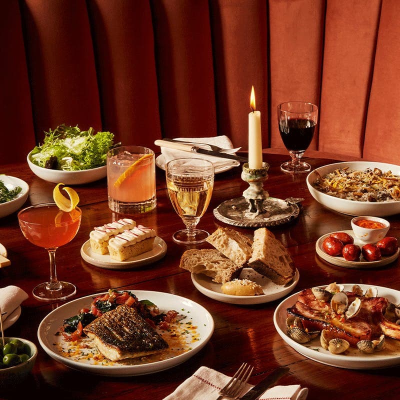 Mediterranean seafood spread at Cora Pearl, London