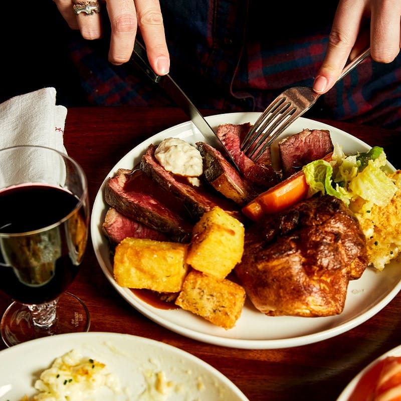 Sharing roast platter at Cora Pearl, London
