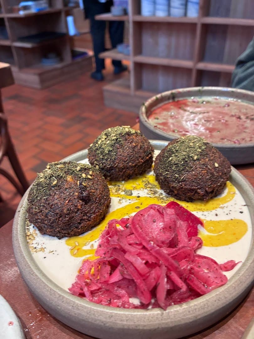 Falafel plate with pickled cabbage at Bubala King's Cross, London