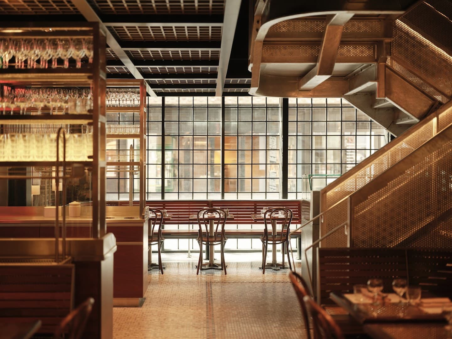 Mezzanine dining area at Café François, London