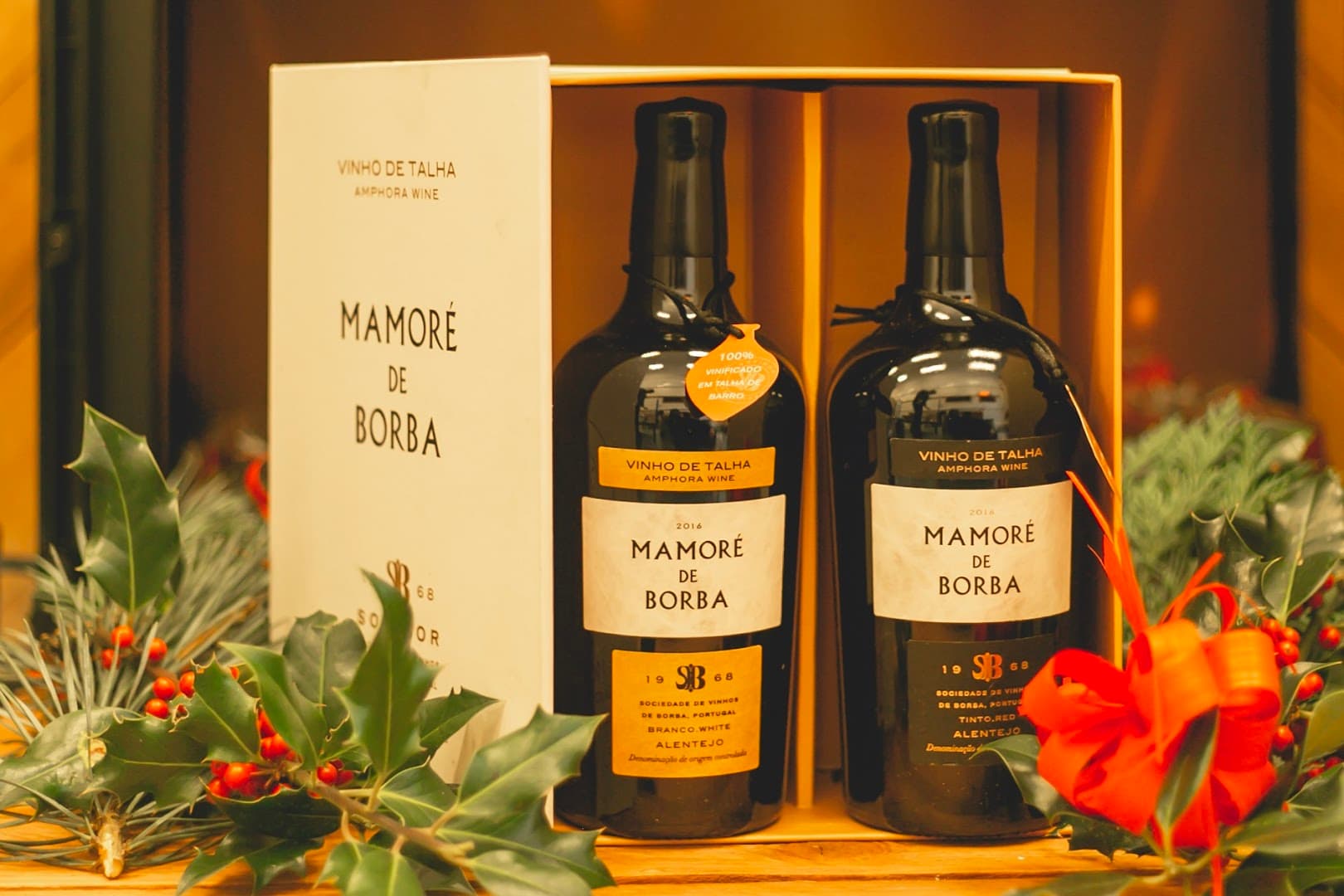 Portuguese wine gift set display at Pedro's Wine Bar, London