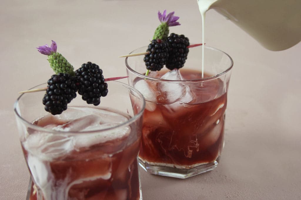 Iced berry tea cocktail at Camden Tea Bar, London