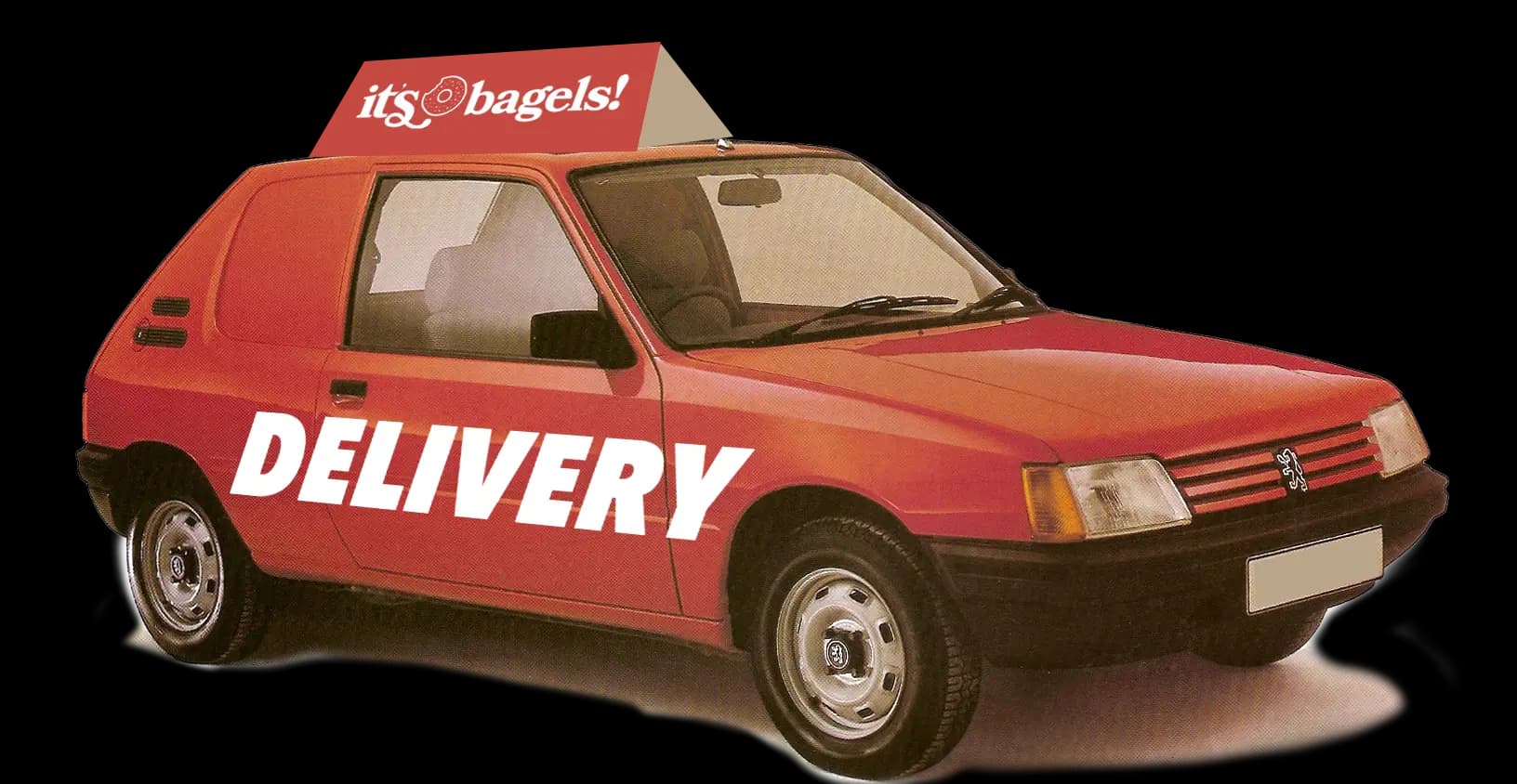 Delivery vehicle at It's Bagels Primrose Hill, London