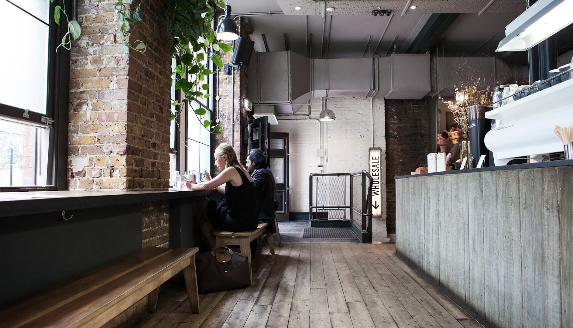 Industrial café interior at Ozone Coffee, Shoreditch, London