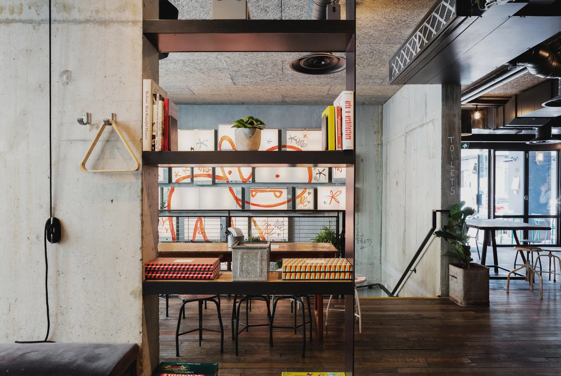 Industrial dining space at Heist Bank, London