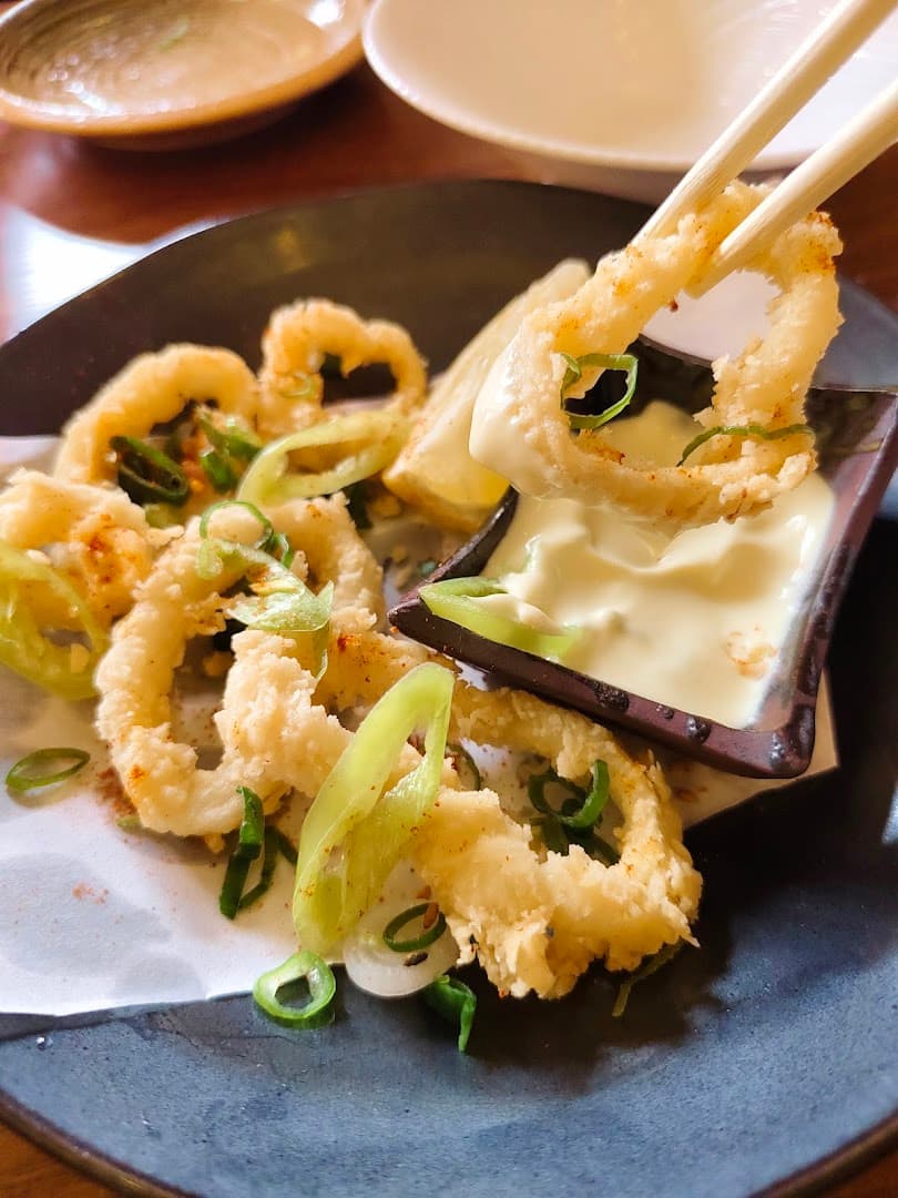 Crispy salt and pepper squid at Rewa Sushi And Momo, London