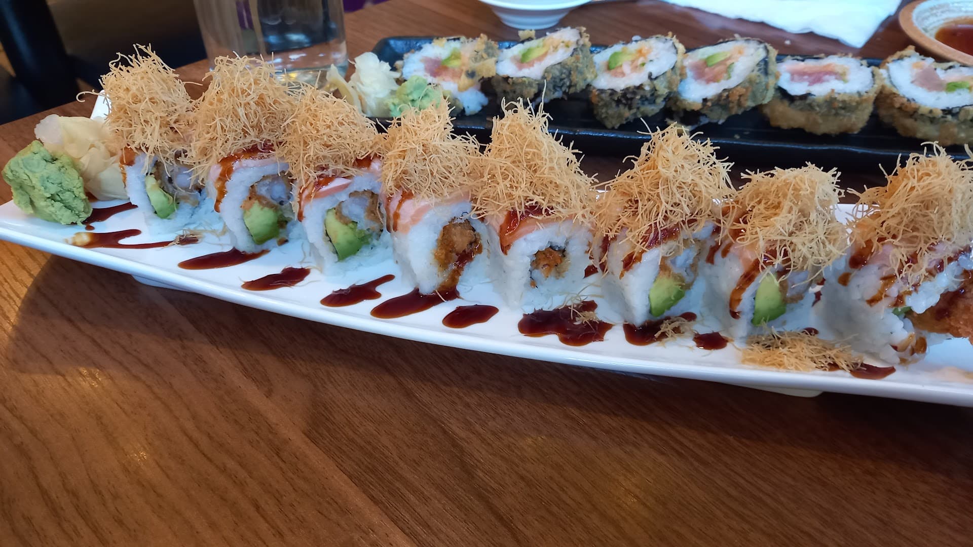 Signature sushi rolls at Rewa Sushi And Momo, London
