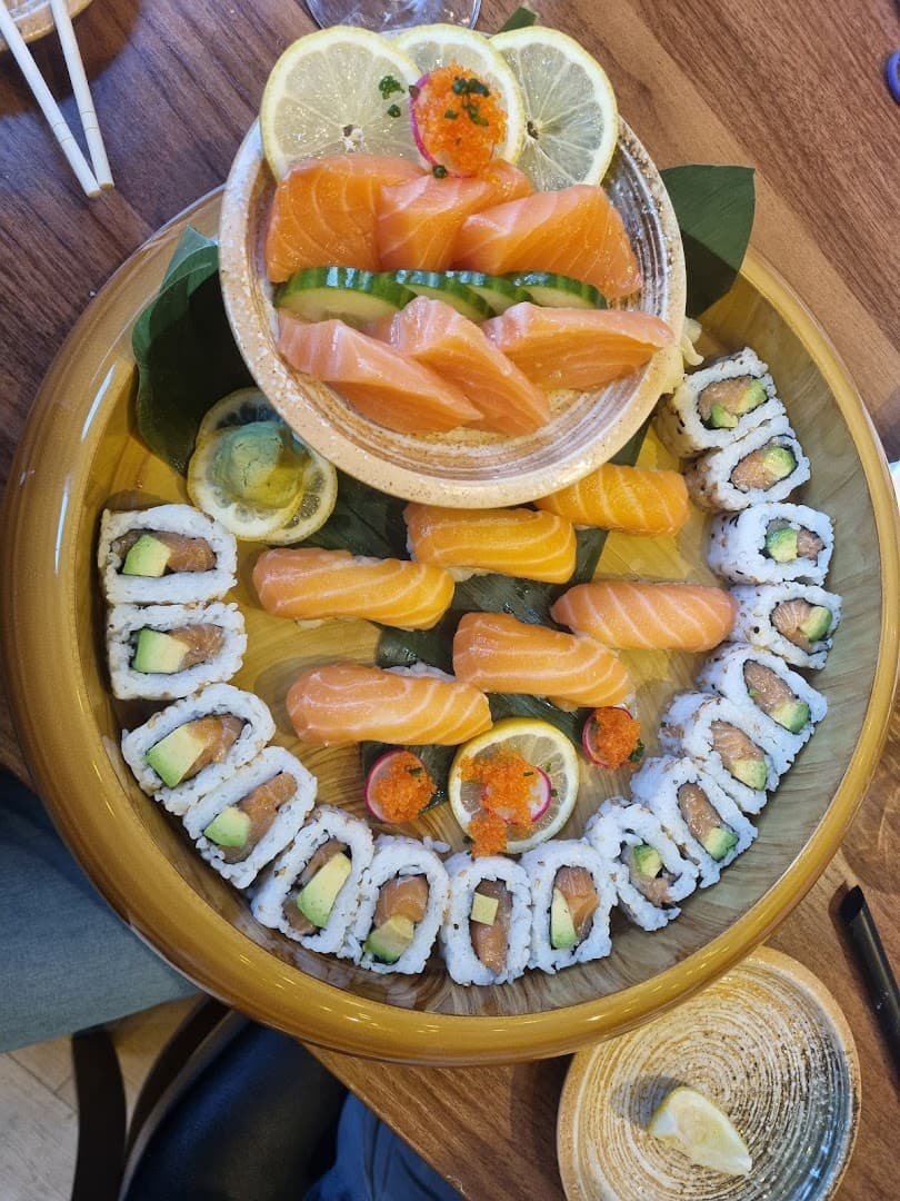 Sushi platter at Rewa Sushi And Momo, London