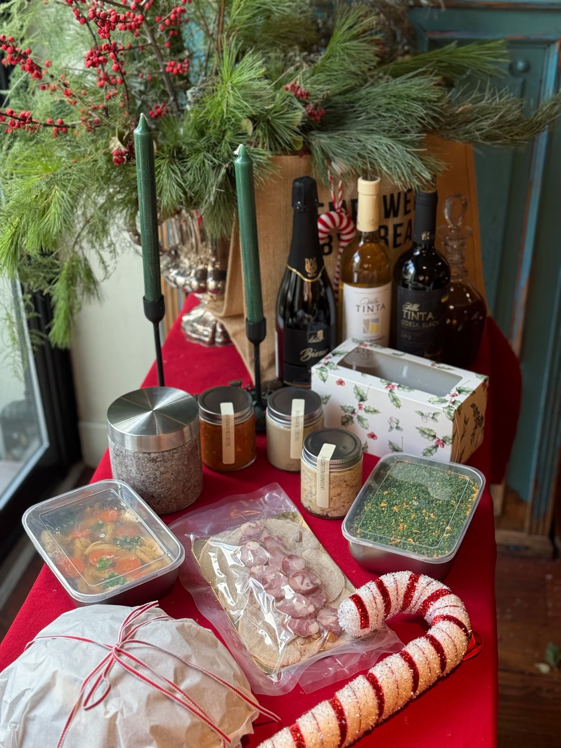Festive gift display at Mriya Neo Bistro, London