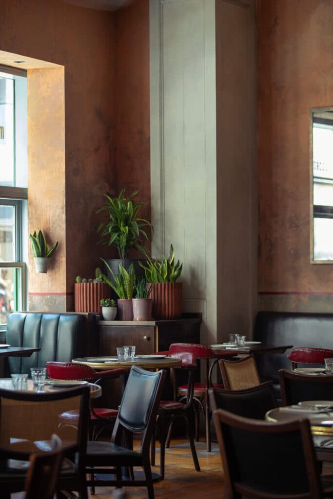 Dining room with plants at El Pastor King's Cross, London
