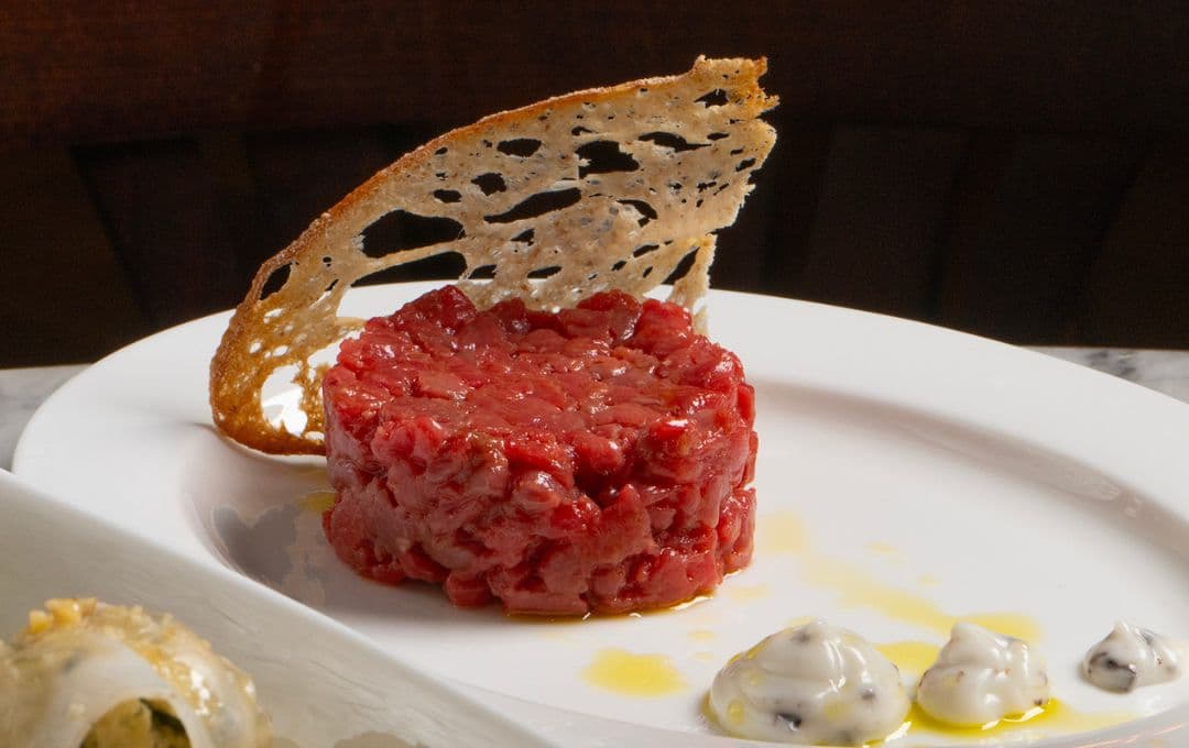 Beef tartare dish at Osteria Fiorentina, London