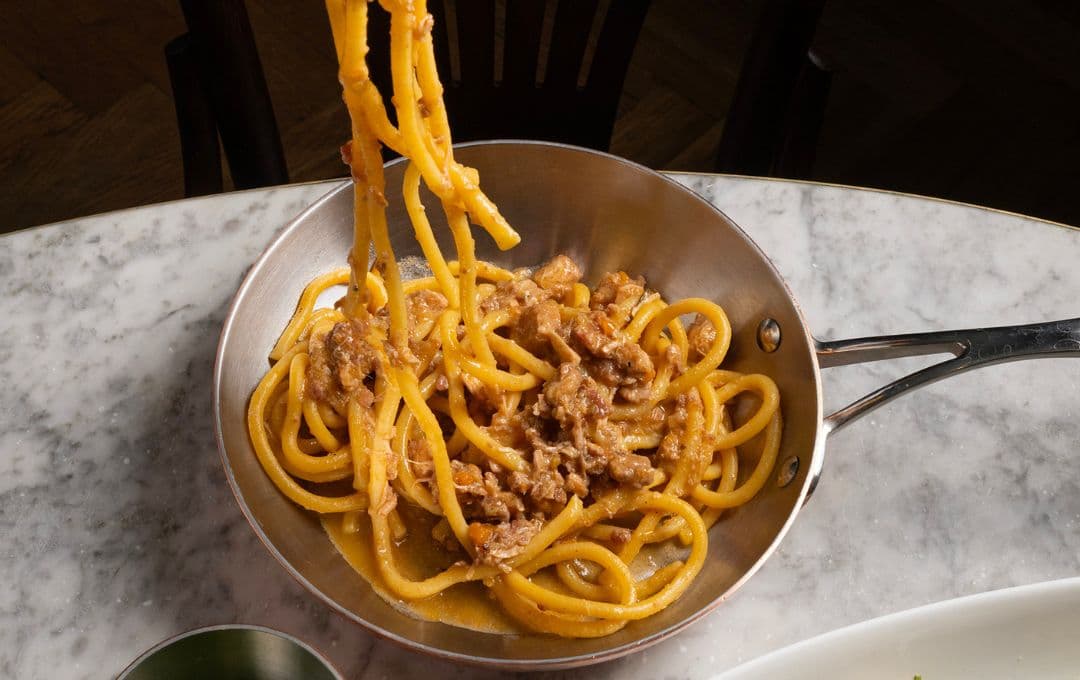 Bucatini Bolognese at Osteria Fiorentina, London
