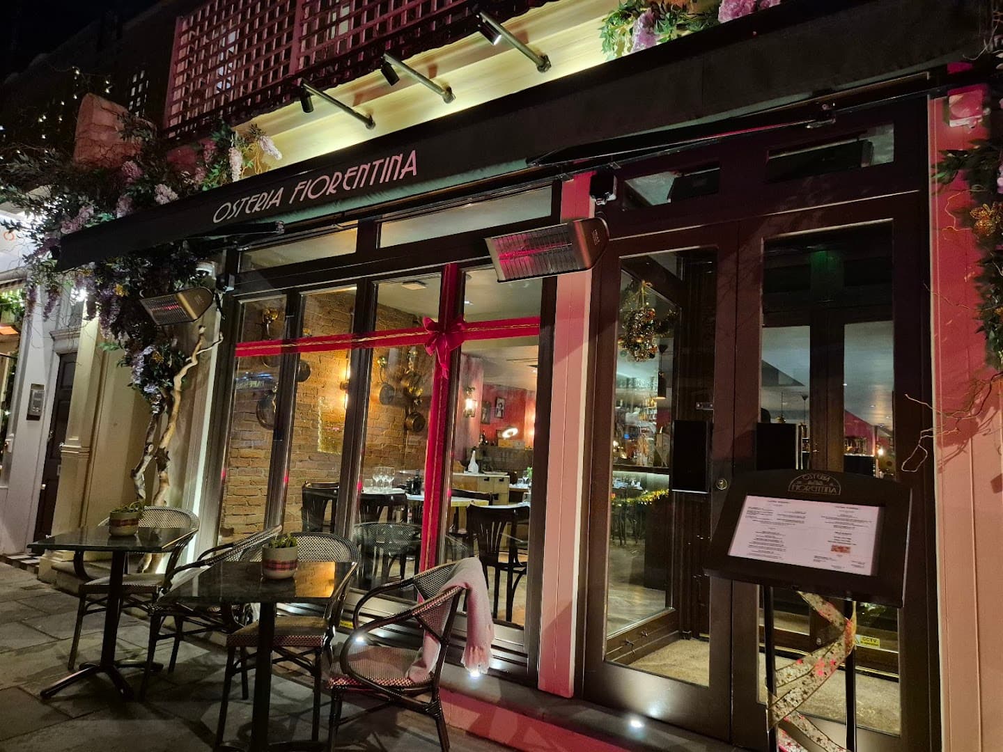 Front facade with outdoor seating at Osteria Fiorentina, London