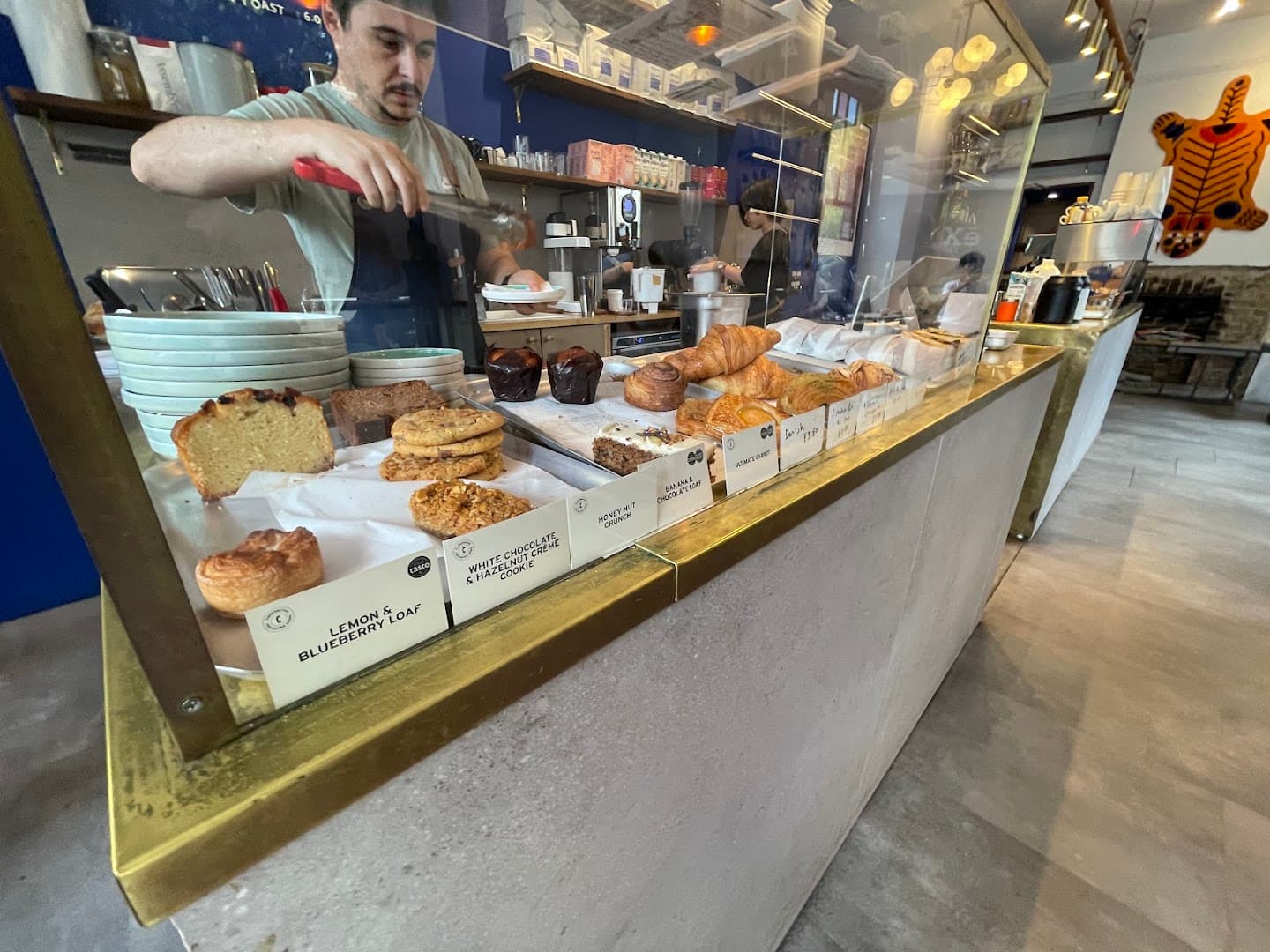 Pastry display counter at Wildcard, London