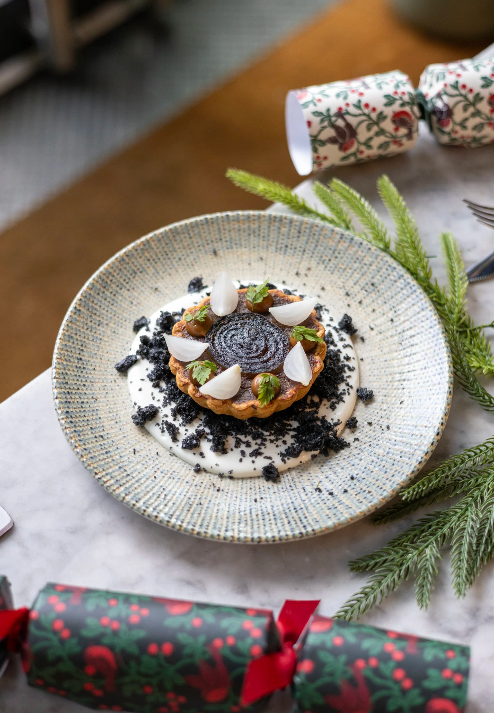 Festive dessert tart at Scarlett Green, London