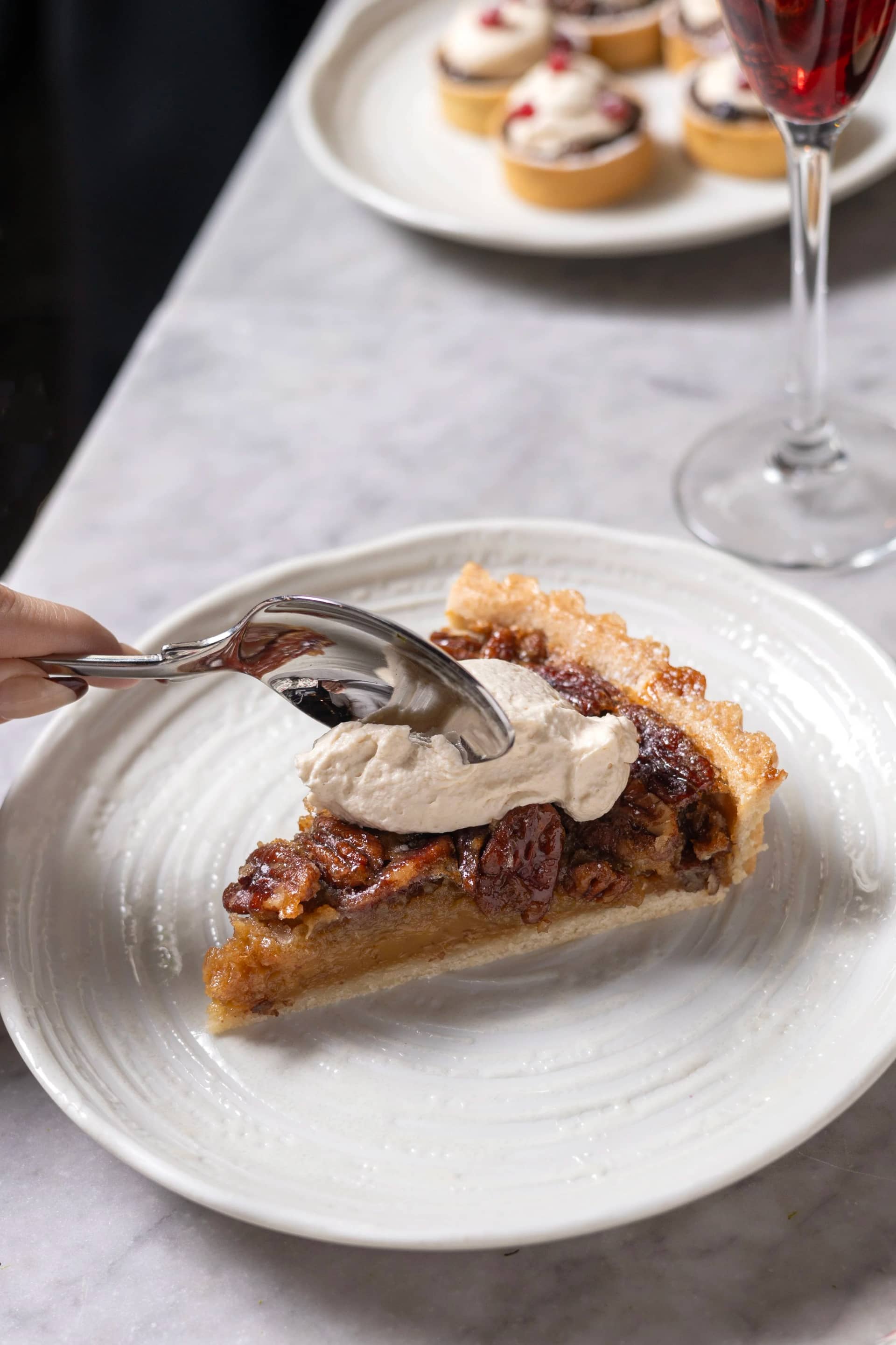 Pecan pie slice at Scarlett Green, London