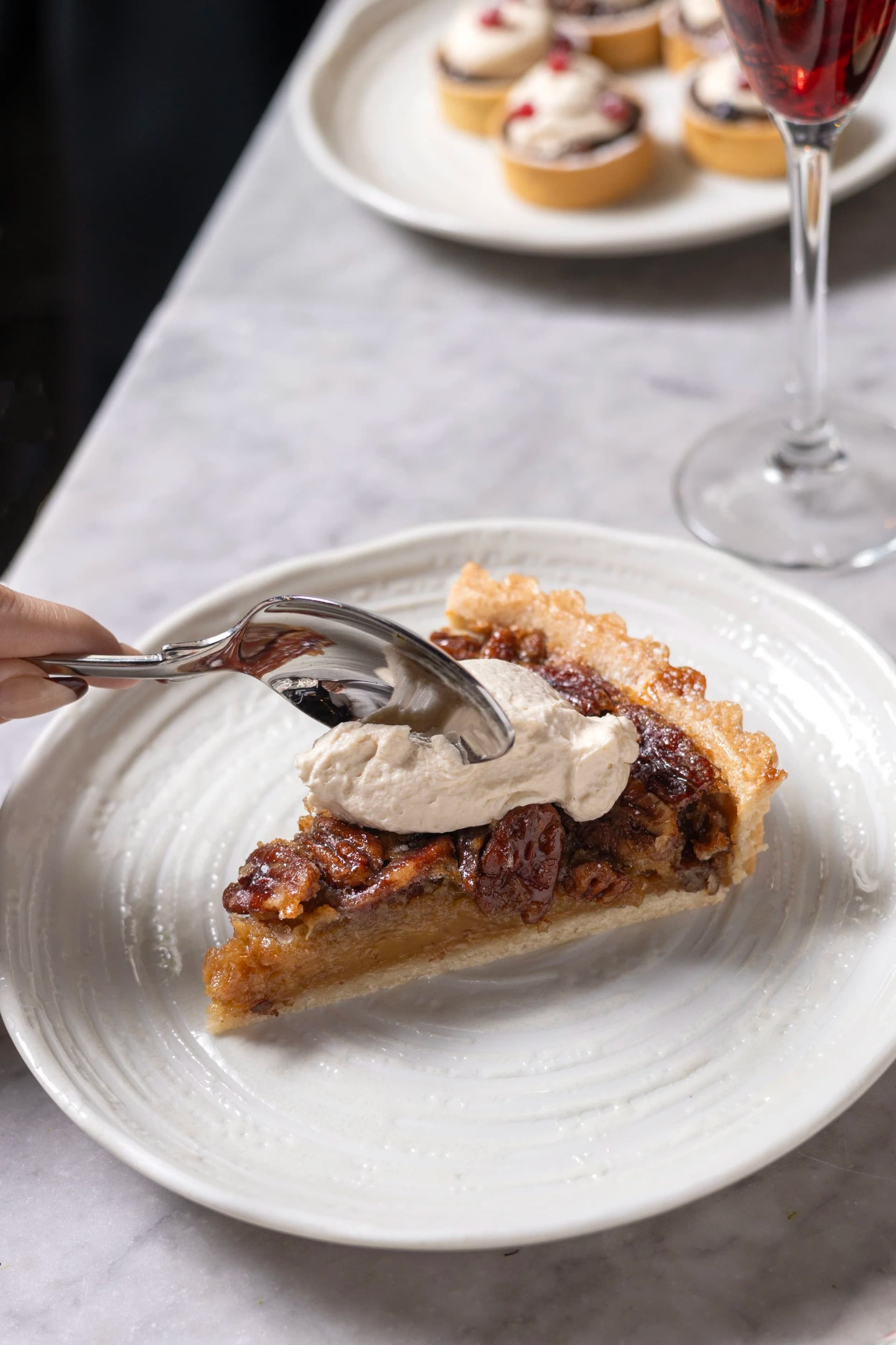 Pecan pie slice at Scarlett Green, London