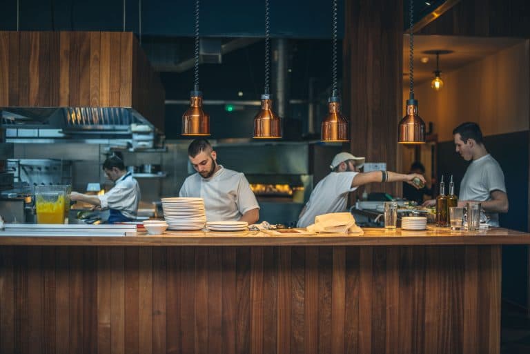 Open kitchen counter at Mare Street Market Hackney, London