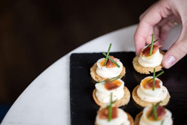 Canapé selection at Coopers Arms, London
