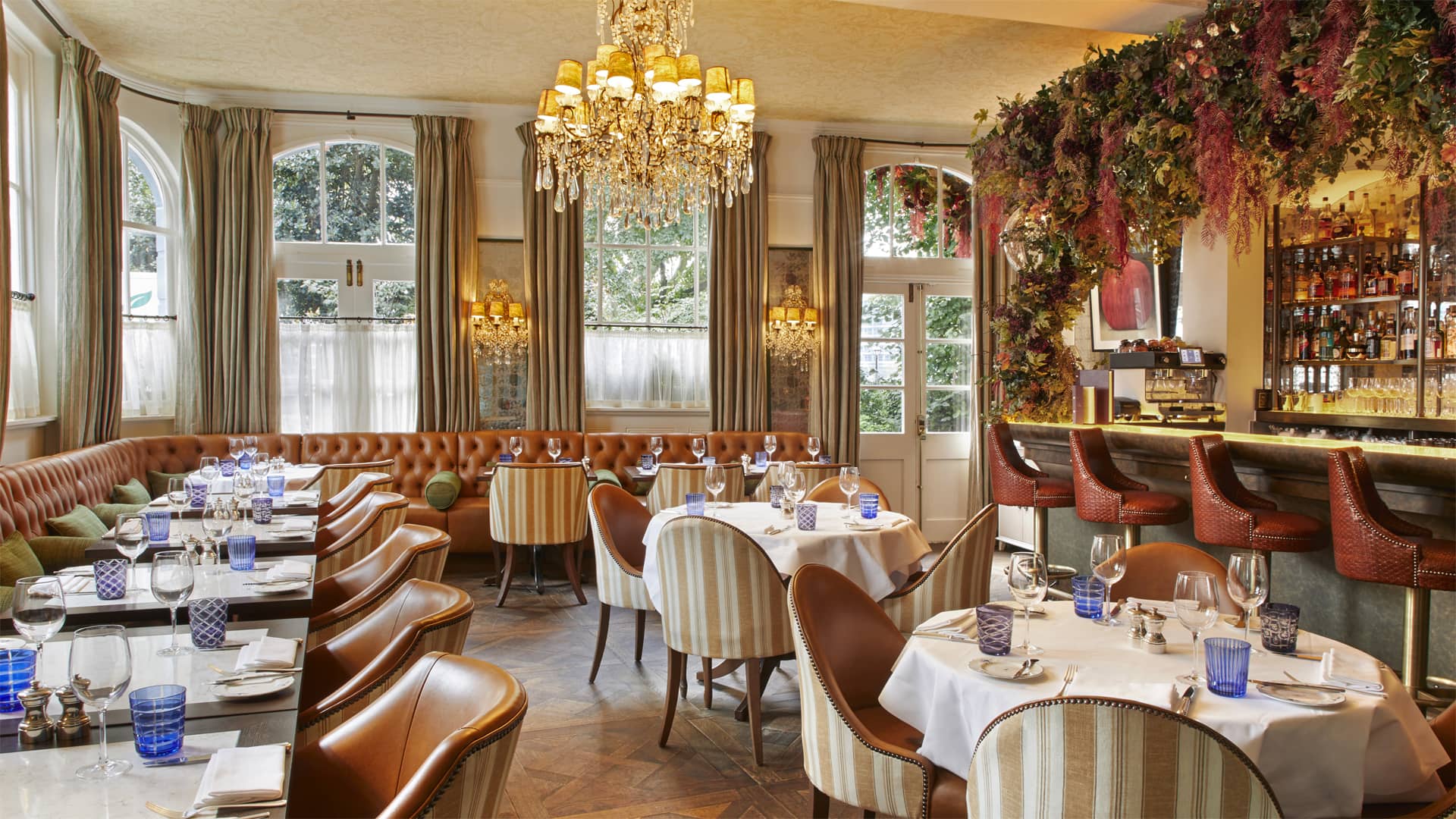 Elegant main dining room at No. Fifty Cheyne, London