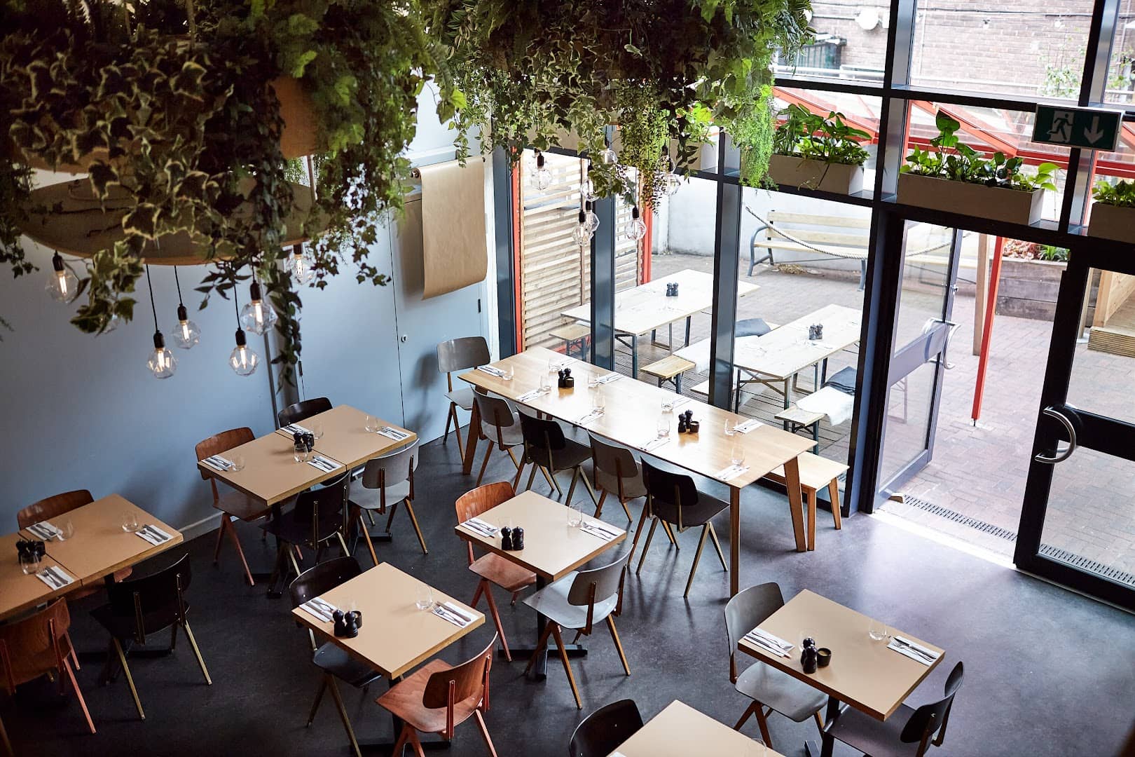 Main dining area at Where The Pancakes Are, Flat Iron Square, London
