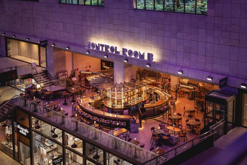 Bar area overhead view at Control Room B, London