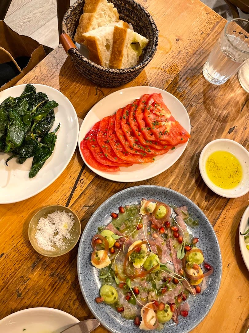 Sharing plates spread at 28 Church Row, London