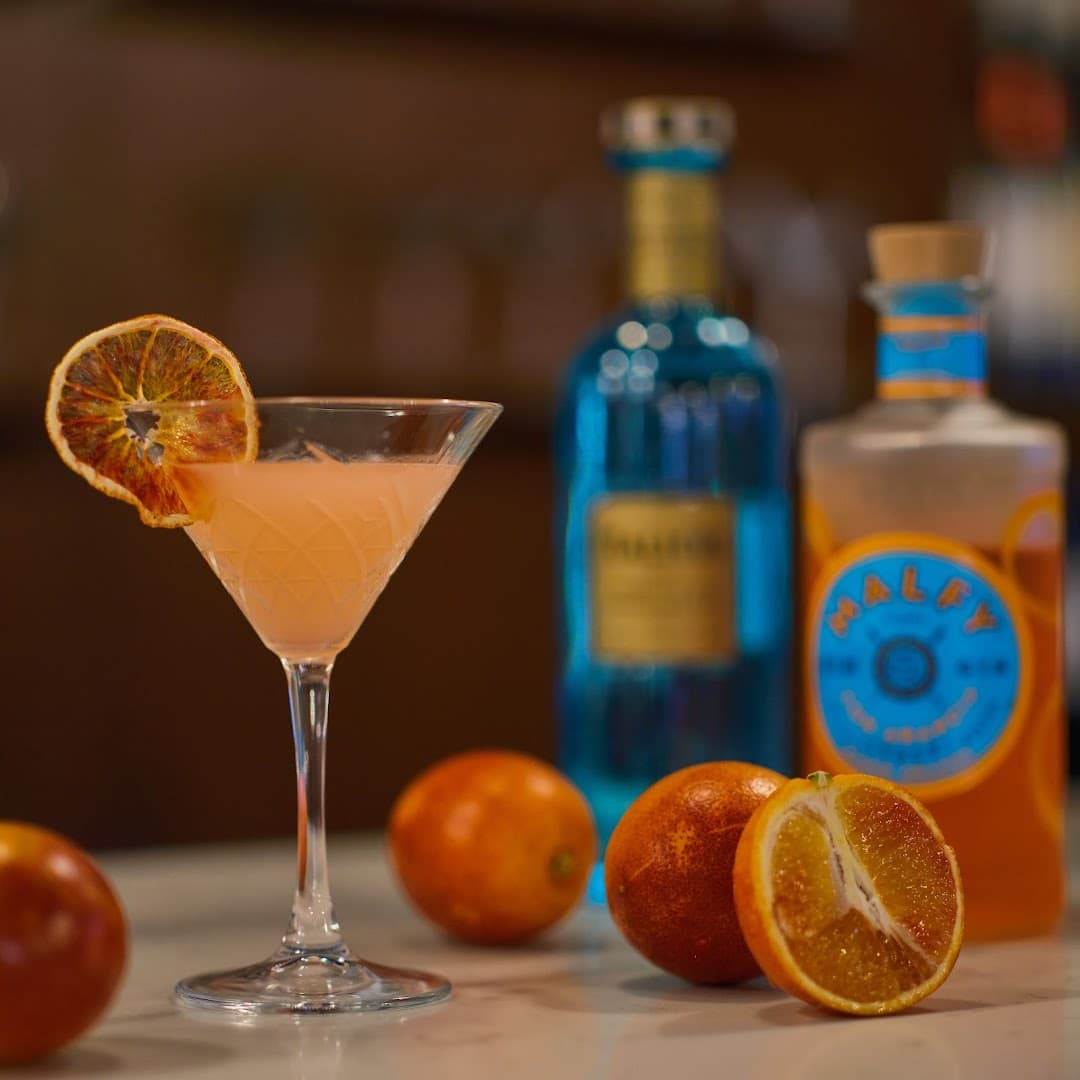 Blood orange cocktail at Forty Dean Street, London