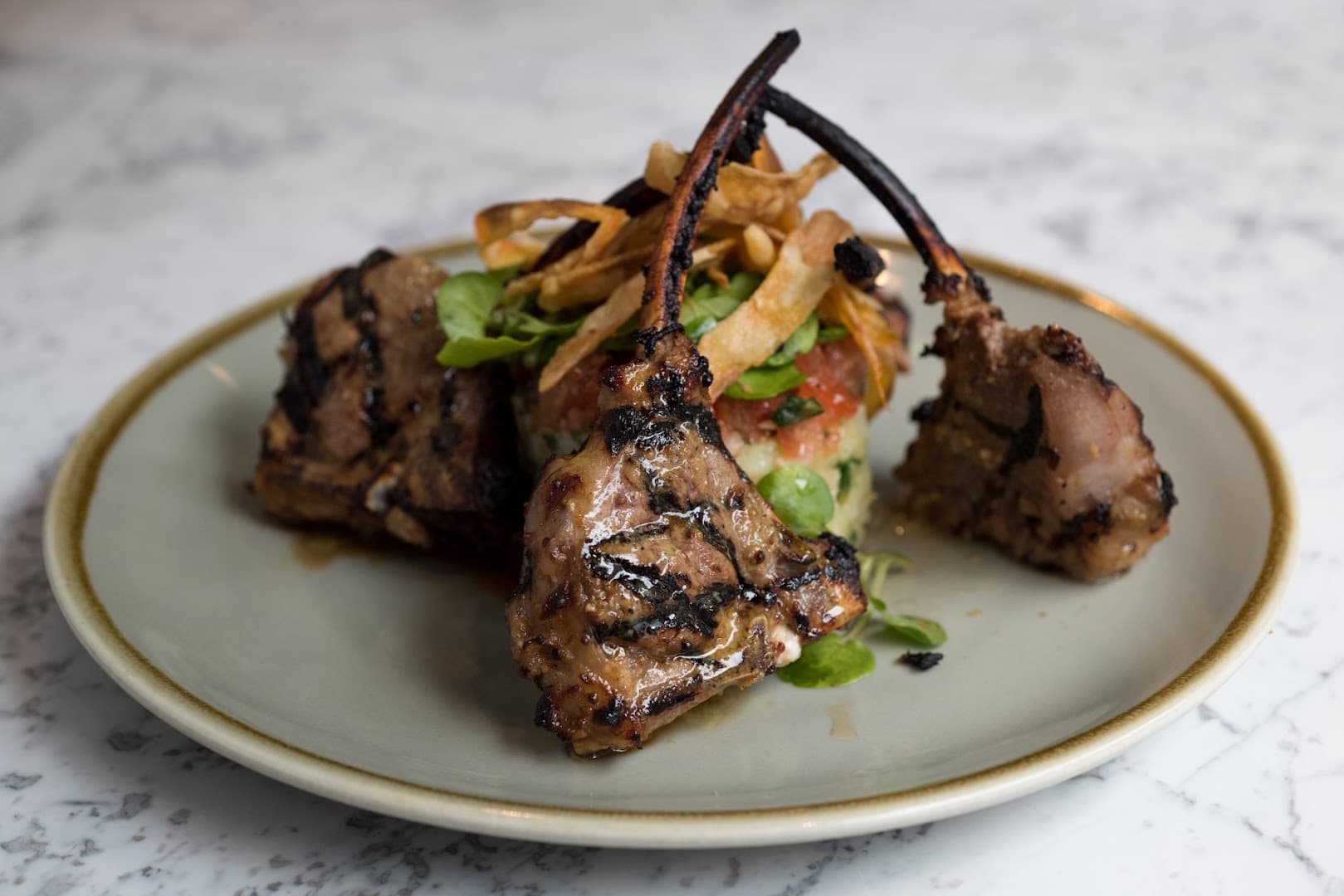 Grilled lamb chops at Forty Dean Street, London