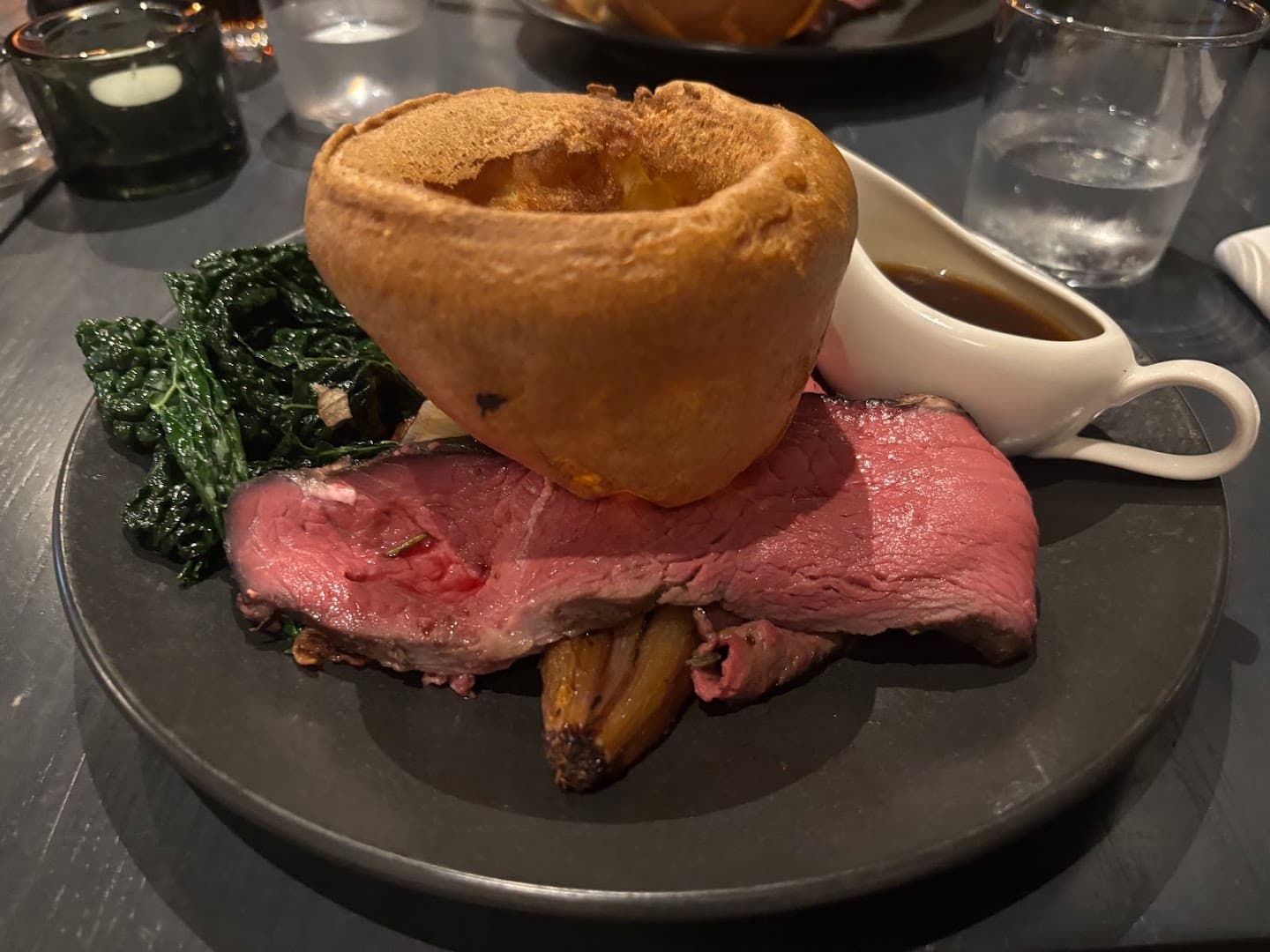 Roast beef with Yorkshire pudding at Gaucho Hampstead, London