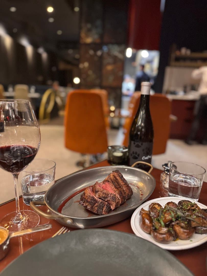 Steak and sides presentation at Gaucho Hampstead, London