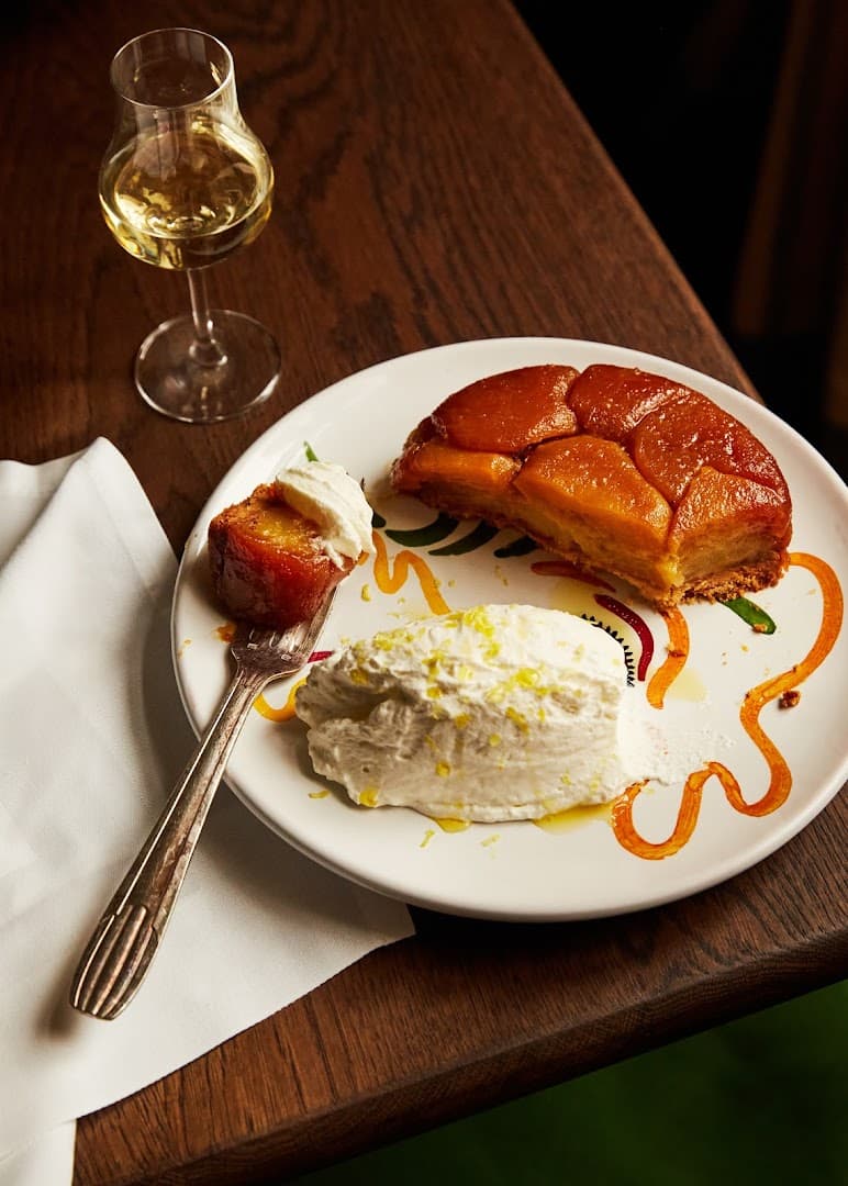 Tarte tatin dessert at Jacuzzi, London