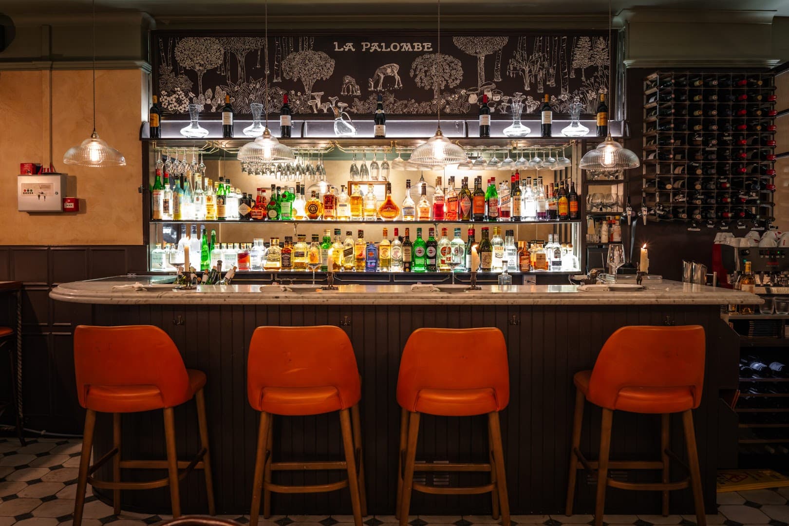 Bar area at La Palombe Kensington, London