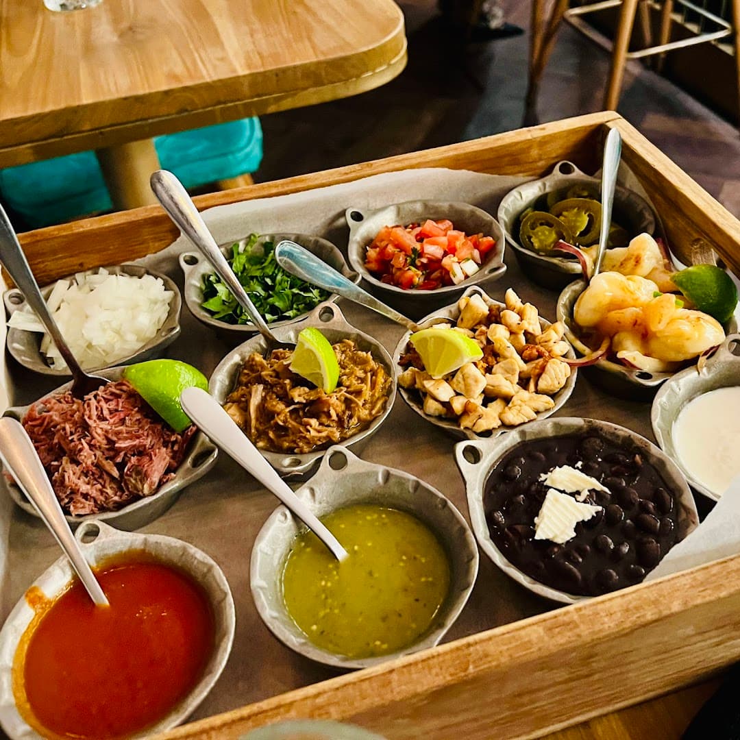 Build-your-own taco platter at Mestizo Chelsea Mexican Restaurant, London