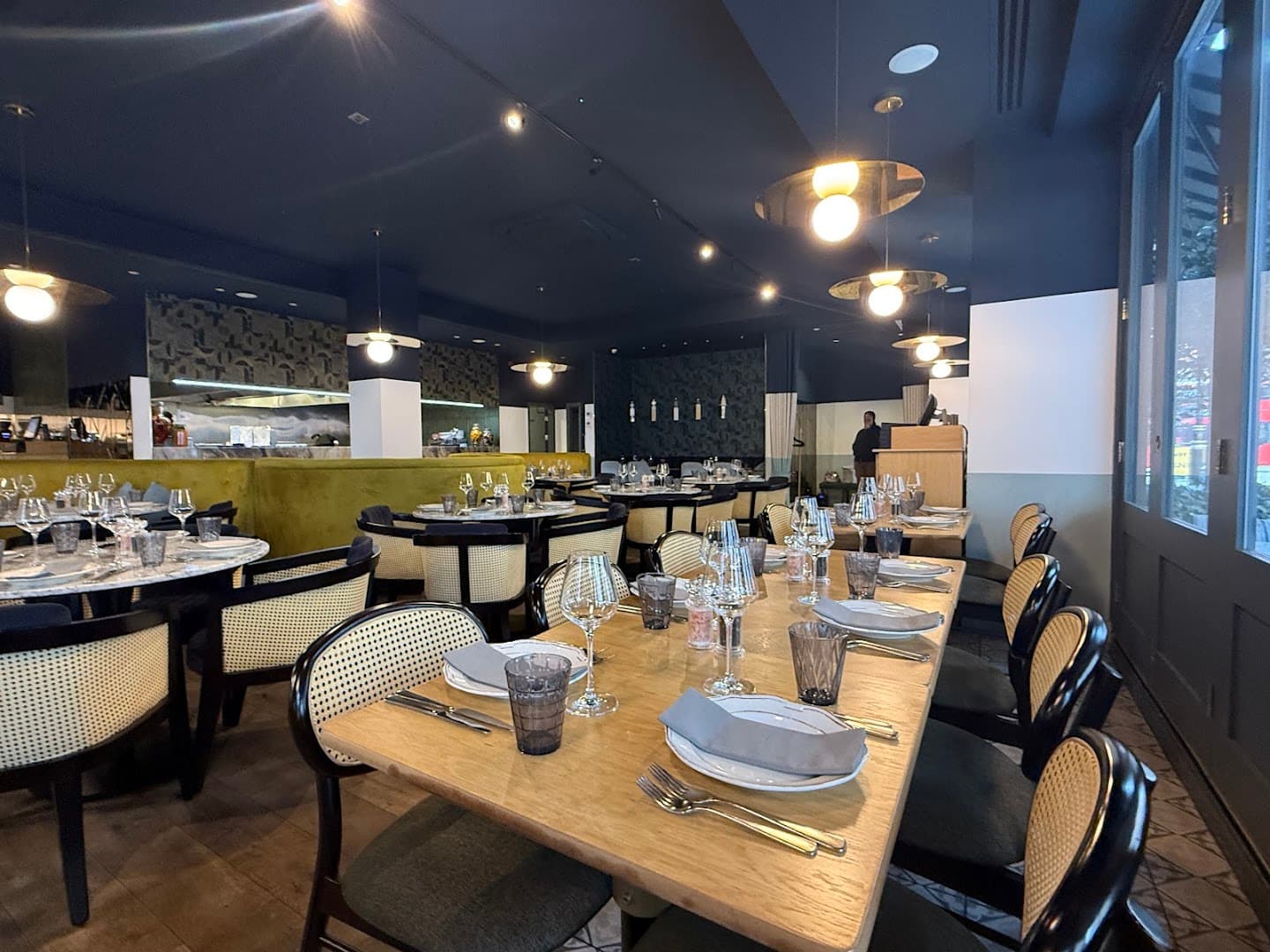 Modern dining room at Mielo Restaurant, London