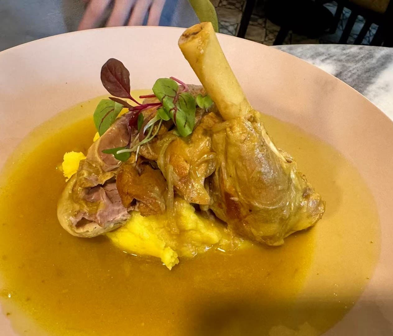 Roasted guinea fowl dish at Mielo Restaurant, London