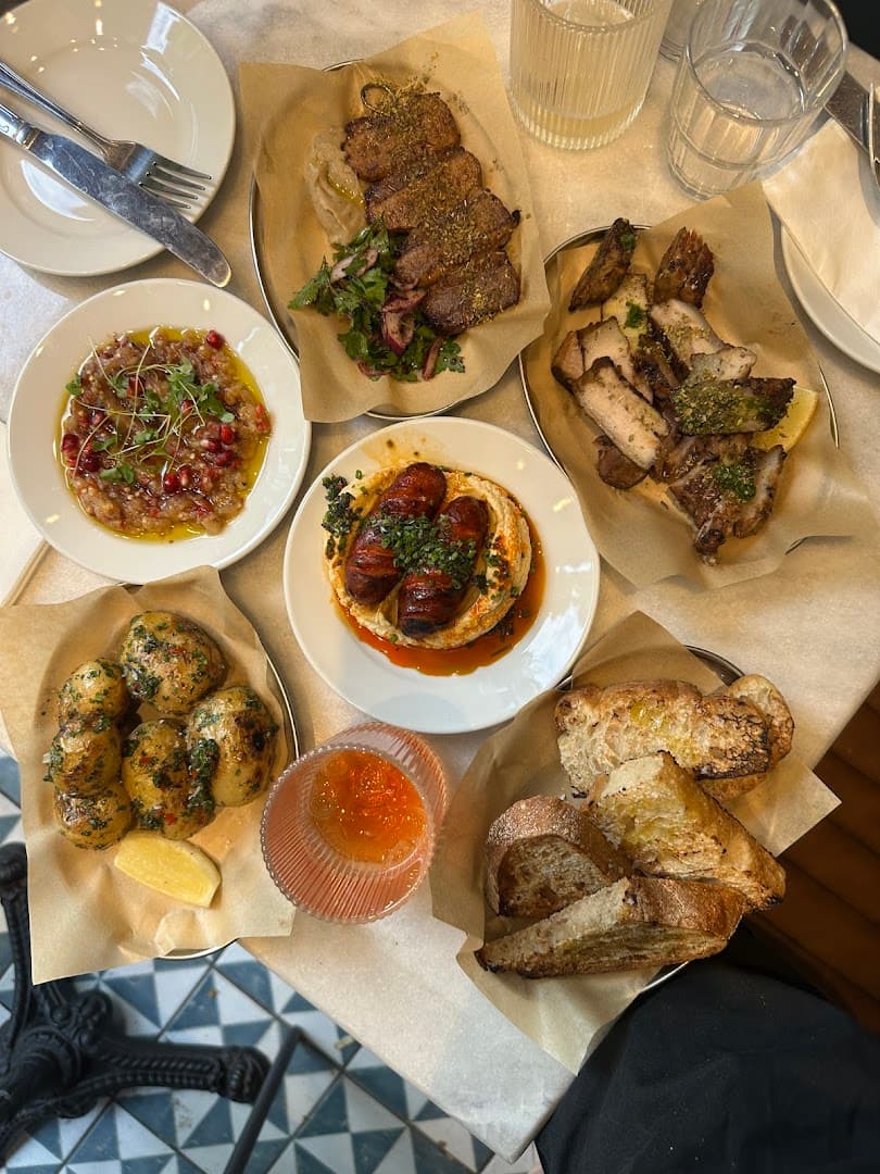 Sharing feast spread at Morr, London
